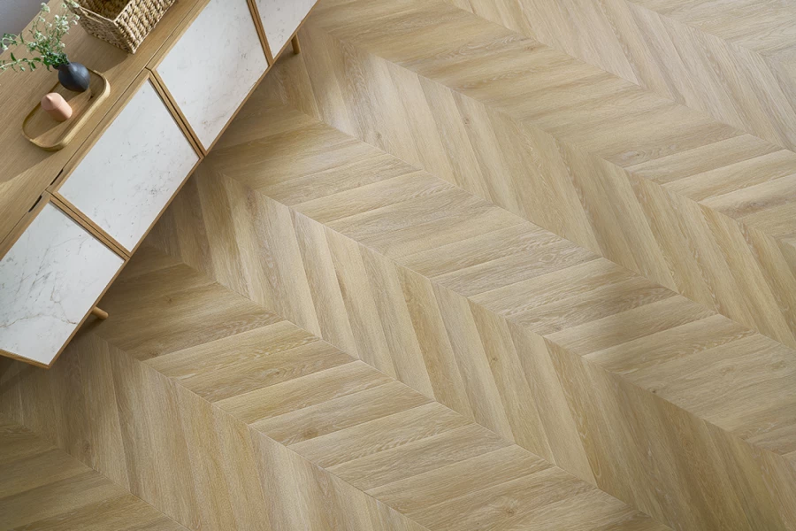 Chevron kalanruoto vinyylilattia Johannes Oak 45°